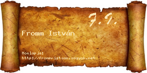 Fromm István névjegykártya